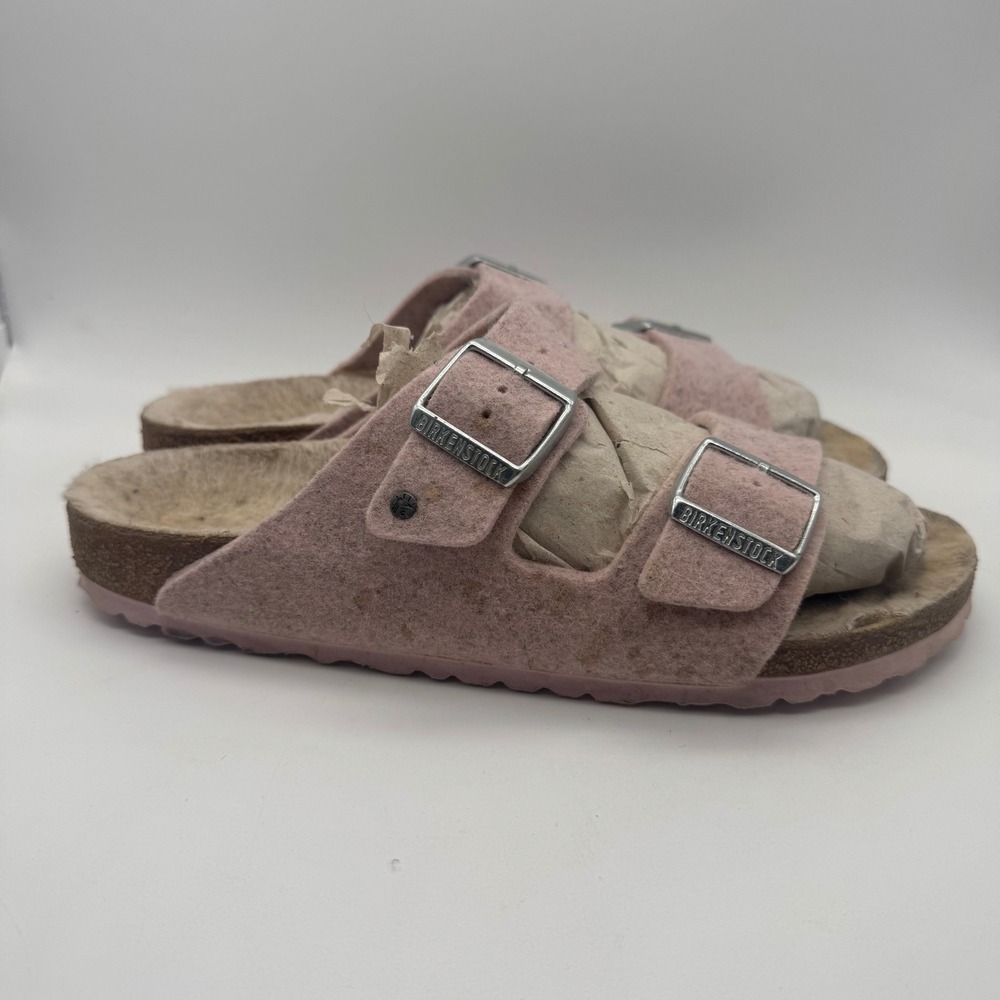 Birkenstock Arizona Shearling Pink Wool Felt Sandals US 11 M9‎ EU42